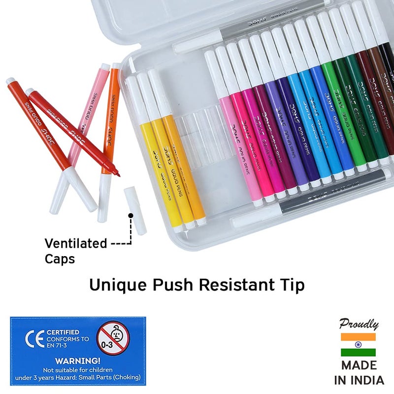 DOMS Doms Aqua 24 Shades Watercolour Sketch Pen Set | Unique Push Resistant Tip With Bright & Intense Colors | Non-Toxic & Safe For Kids | Colourful Sketching, Doodling & Mandala Art | Pack of 2  - Image 4