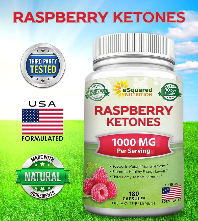 aSquared Nutrition Natural Raspberry Ketones 1000mg180 CapsulesWeight Loss Supplement Max Strength Plus Appetite Suppressant Diet Pills Premium Lean Health Powder to Boost Pure Energy  Metabolism - Image 5
