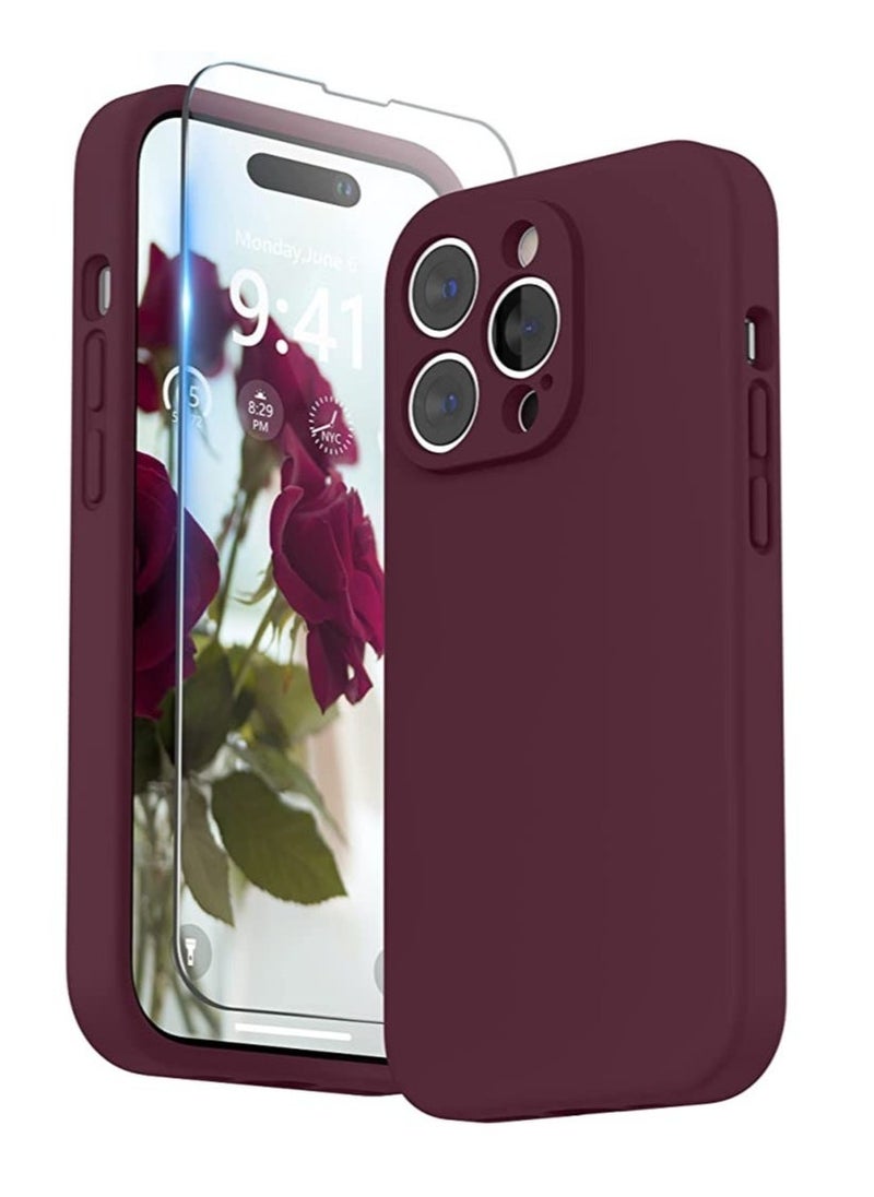Raxoom iPhone 14 Pro Max Case with Screen Protector, (with Camera Protection + Soft Microfiber Lining) Liquid Silicone Phone Case, - Image 1