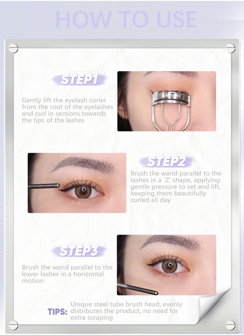Judydoll - Judydoll رمش ماسكارا طويلة الأمد مقاومة للماء والعرق تكثيف إطالة سريعة الجافة صفر كتل 4D ألياف الحرير لاش تمديد للنساء الأسود - Image 1