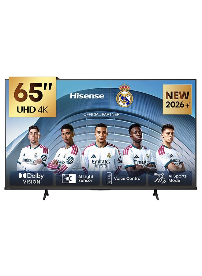 Hisense 65E6S 65-Inch 4K UHD Smart TV with AI 4K Upscaler, Dolby Vision, AI Smooth Motion, Bluetooth, HDMI, Wi-Fi, USB, DTS Virtual:X, Eye Care Mode (2026 Model) 65E6S black - Image 1