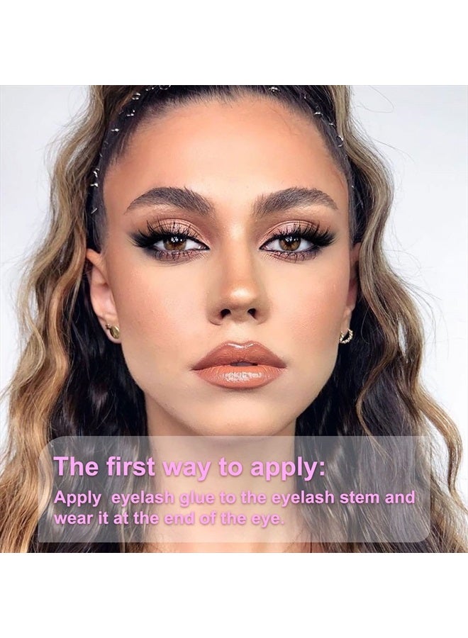 zanlufly False Eyelashes Half Lashes Natural Look Wispy Mink Lashes zanlufly Cat Eye DIY Lightweight Invisible Band Reusable Soft Handmade Lashes Pack - Image 2