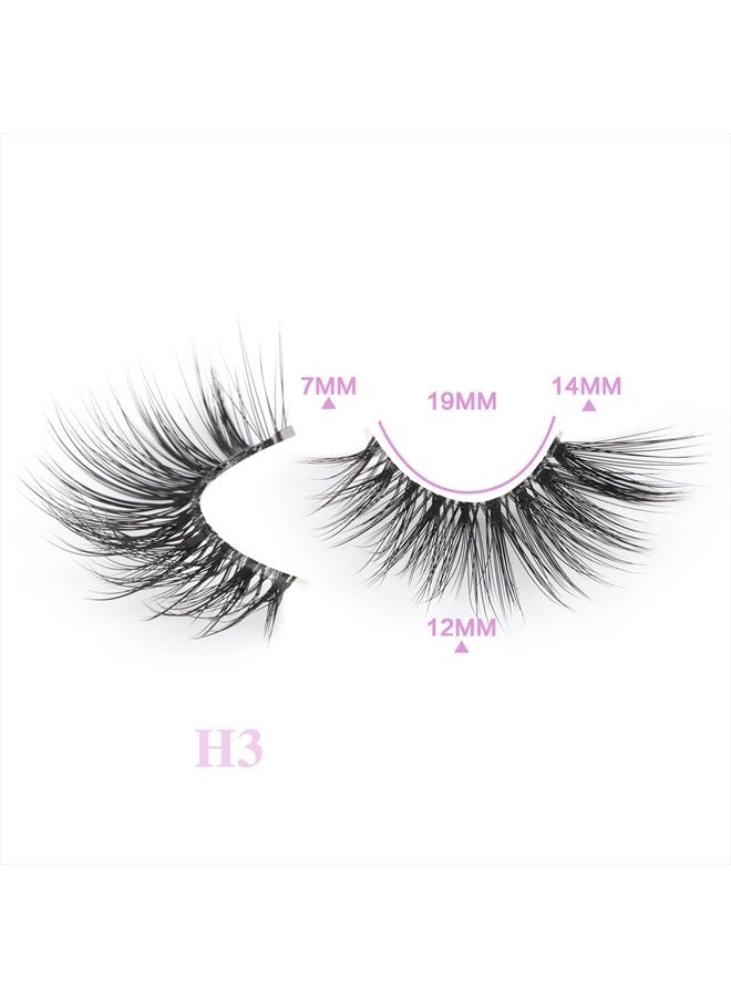 zanlufly False Eyelashes Half Lashes Natural Look Wispy Mink Lashes zanlufly Cat Eye DIY Lightweight Invisible Band Reusable Soft Handmade Lashes Pack - Image 4