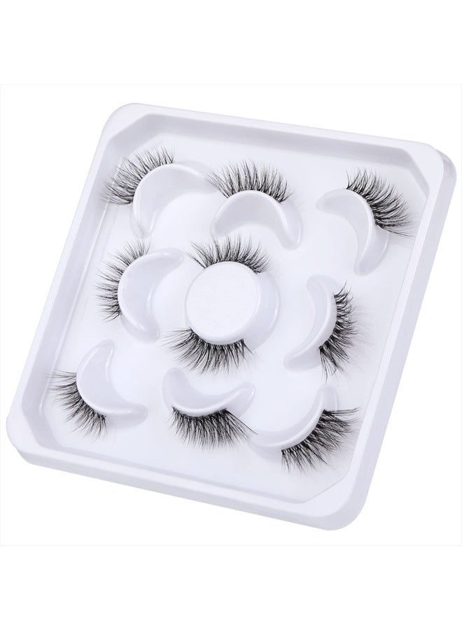zanlufly False Eyelashes Half Lashes Natural Look Wispy Mink Lashes zanlufly Cat Eye DIY Lightweight Invisible Band Reusable Soft Handmade Lashes Pack - Image 5