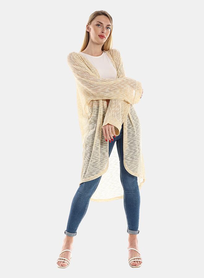 kady Jamila Women Knitted Pattern Long Sleeves ,beige-XXL- Oversized Fit - Image 1