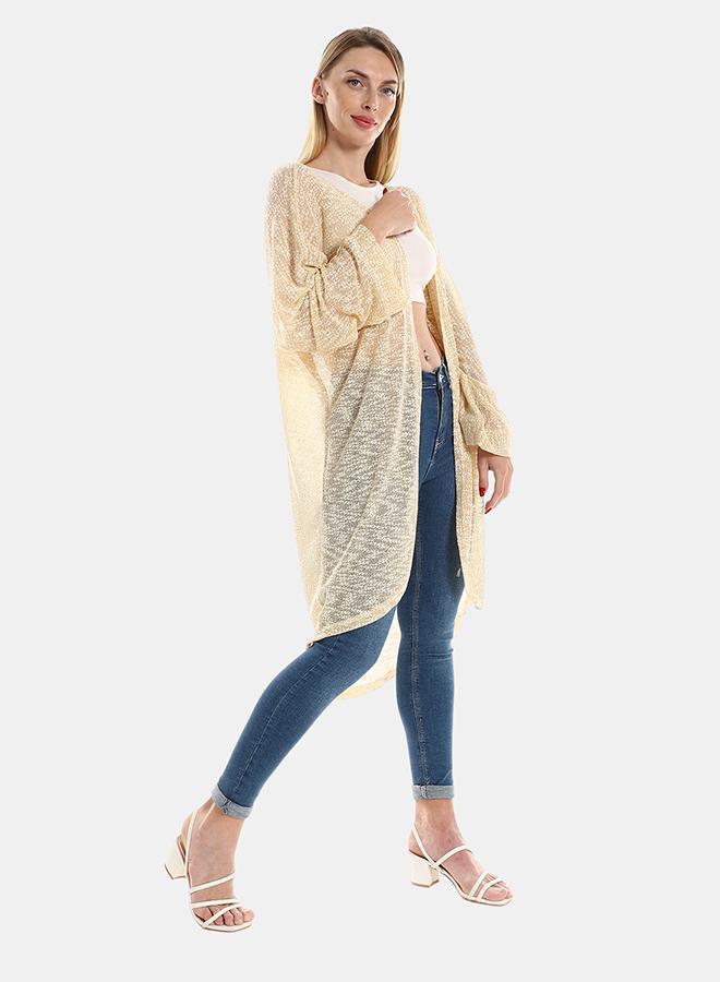 kady Jamila Women Knitted Pattern Long Sleeves ,beige-XXL- Oversized Fit - Image 2