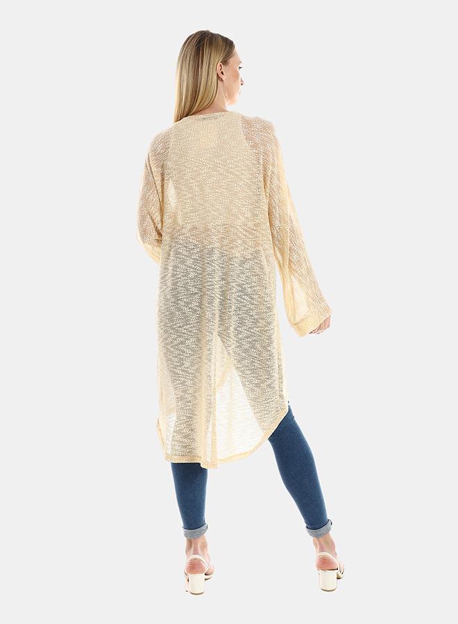 kady Jamila Women Knitted Pattern Long Sleeves ,beige-XXL- Oversized Fit - Image 3