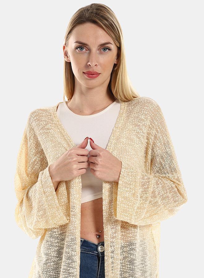 kady Jamila Women Knitted Pattern Long Sleeves ,beige-XXL- Oversized Fit - Image 4