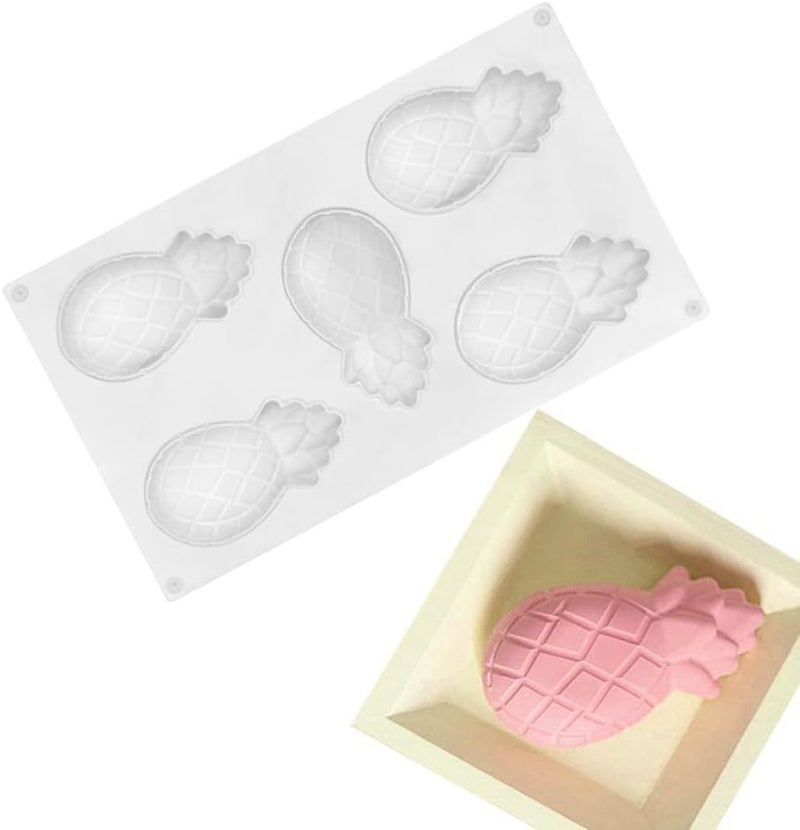 mostsom Silicone Mold Dessert Silicone Cake Mold For Baking Fondant Mould Fruit Shape Sugar Candy Jelly Bakeware Chocolates Mould (Pineapple G_11.68x6.84x1.48 inch) - Image 2