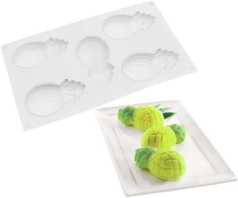 mostsom Silicone Mold Dessert Silicone Cake Mold For Baking Fondant Mould Fruit Shape Sugar Candy Jelly Bakeware Chocolates Mould (Pineapple G_11.68x6.84x1.48 inch) - Image 1