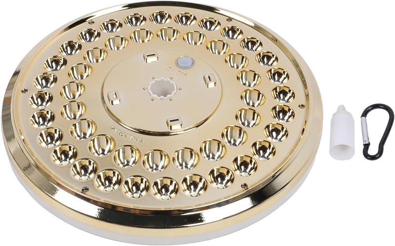 Solar Flagpole Light Gold 48 LED Automatic On Off IP65 Waterproof For Patios Decks - Image 1