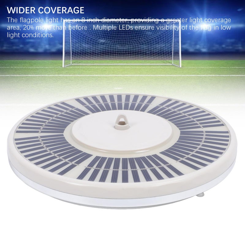 Solar Flagpole Light Gold 48 LED Automatic On Off IP65 Waterproof For Patios Decks - Image 4