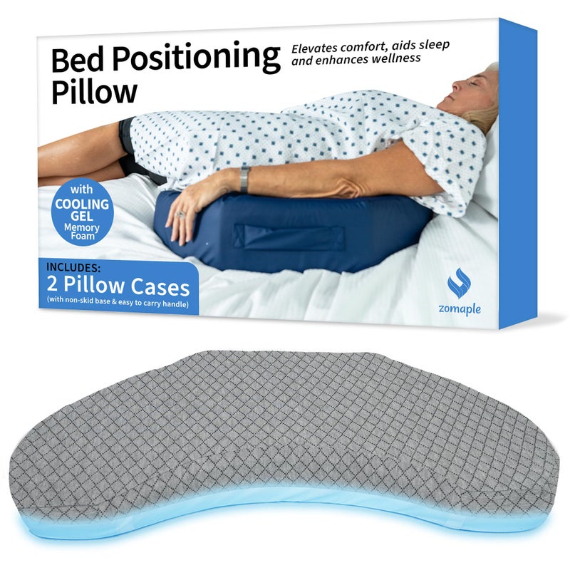 Bedsore Positioning Wedge Pillow  Bed Sore Prevention  Pressure Relief Heat Regulating Bed Sores Cushion for Butt Lifting and Easy Positioning  2 NonSkid Removable Covers Best Recovery Products