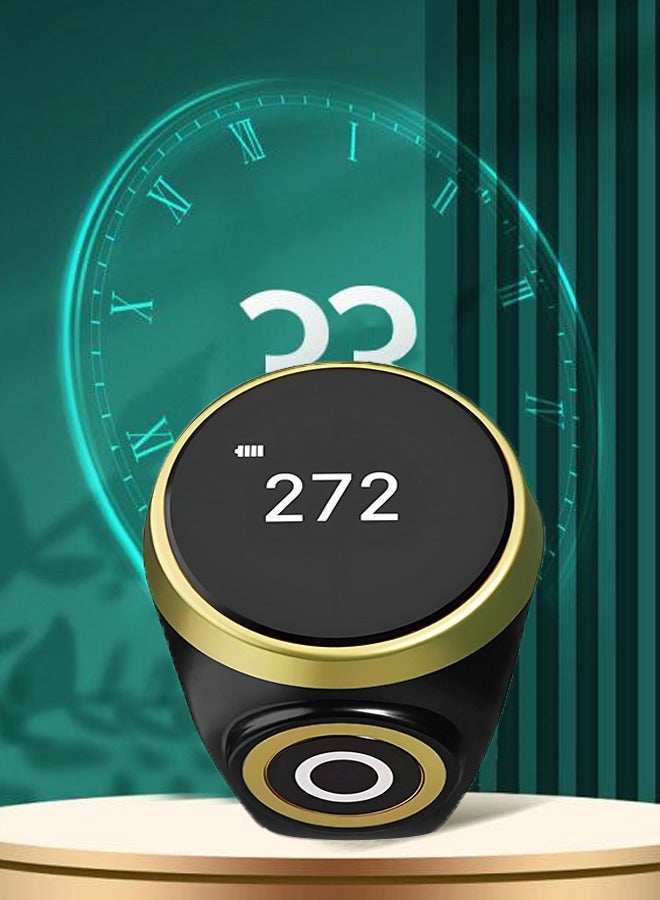Zikr Ring With 3 Compatible Sizes(18mm/ 20mm/ 22mm), OLED Display Tasbeeh Ring, Muslim Islamic Prayer  Four-Digit Display, Suitable for All Finger Sizes  - Image 1