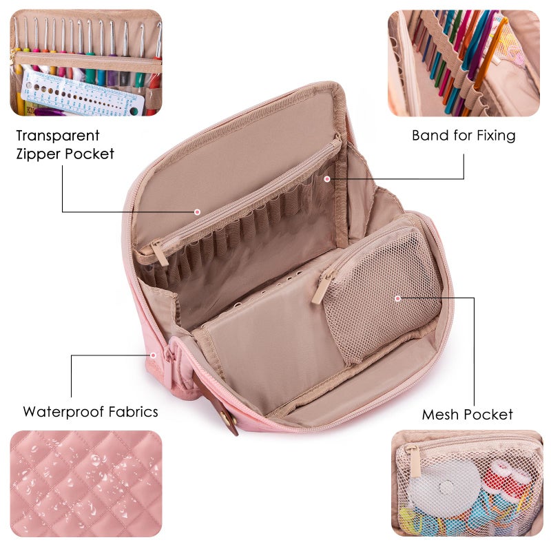 MYBAGZING 82Pcs Crochet Hook Set with Storage Case - Stand Up Crochet Hook Case with 20 Size Crochet Hooks & needles, Crochet Accessories - Crochet Needles Set for Crochet Lovers, Crochet Kit for Beginners - Image 4