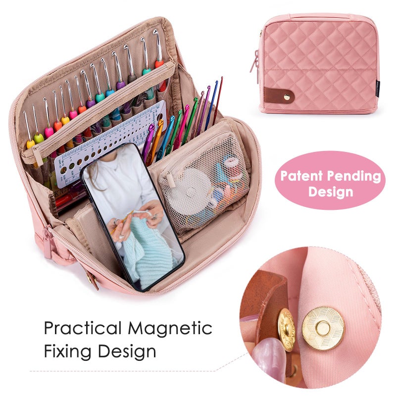 MYBAGZING 82Pcs Crochet Hook Set with Storage Case - Stand Up Crochet Hook Case with 20 Size Crochet Hooks & needles, Crochet Accessories - Crochet Needles Set for Crochet Lovers, Crochet Kit for Beginners - Image 2