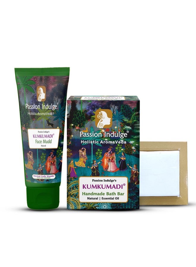 Passion Indulge Kumkumadi Natural Handmade Bath Bar & Kumkumadi Natural Face Mudd Pack For Skin Glow, Shine & Brightness with Saffron, Vetiver Oil and 16 Herbs - Image 1
