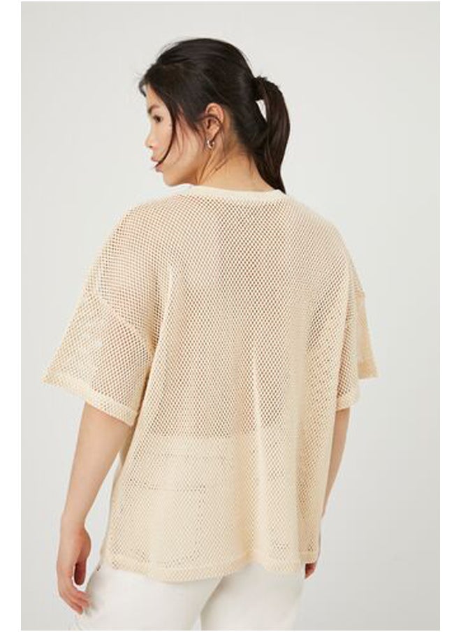 FOREVER 21 - Oversized Sheer Netted Heart Tee - Image 1