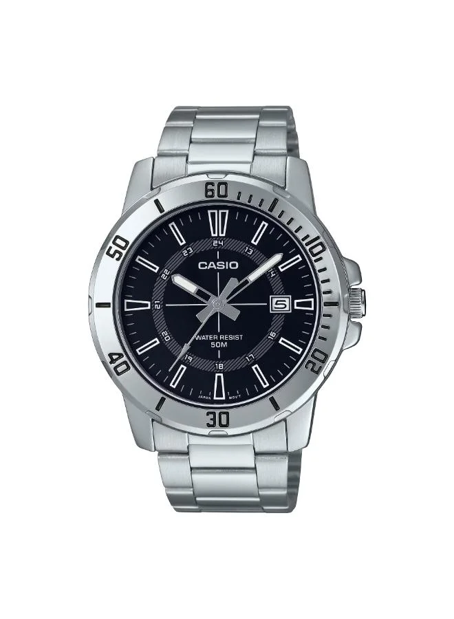 CASIO Men's Stainless Steel Analog Watch MTP-VD01D-1CVUDF - 45 mm