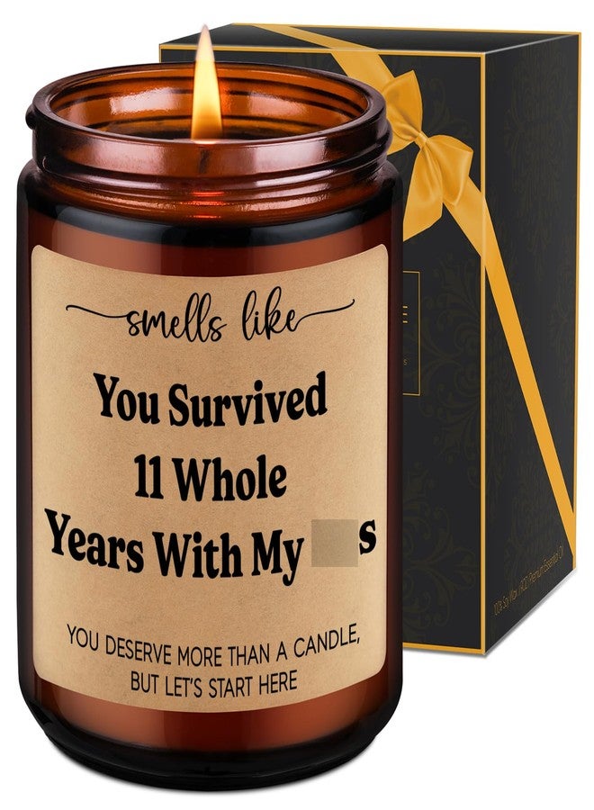 LEADO Scented Candle - 11th Anniversary Candle Gifts for Her Him, 11 Year Anniversary Wedding Gifts for Wife Husband Couple - Steel Anniv. Presents for Women Men, Happy 11th Wedding Anniv. Presents - Image 1