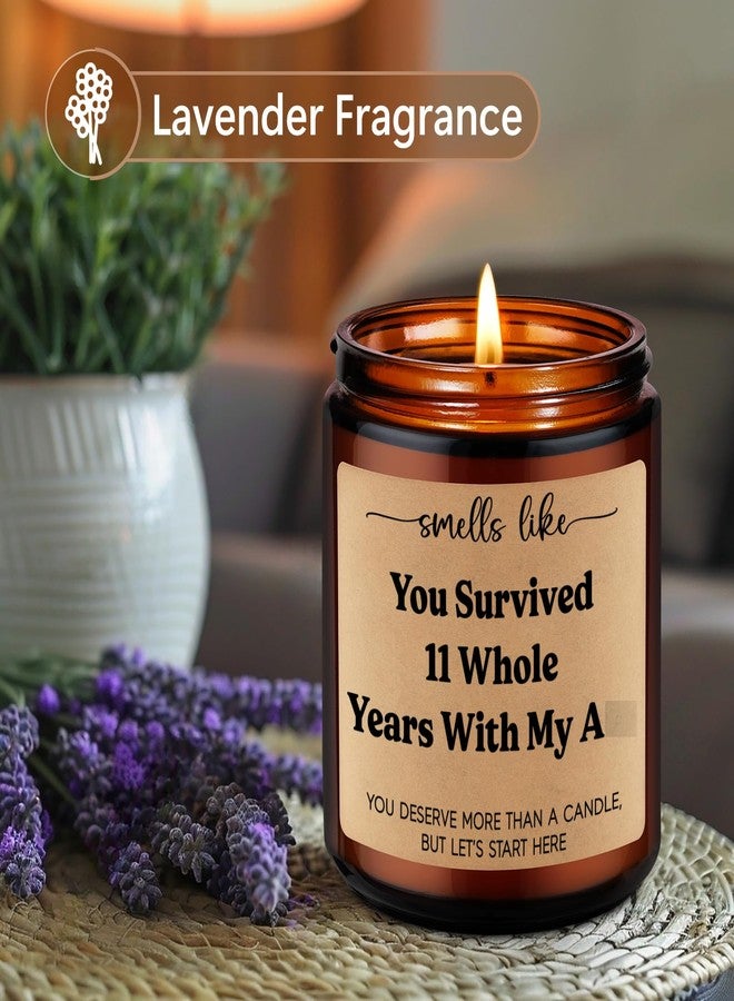 LEADO Scented Candle - 11th Anniversary Candle Gifts for Her Him, 11 Year Anniversary Wedding Gifts for Wife Husband Couple - Steel Anniv. Presents for Women Men, Happy 11th Wedding Anniv. Presents - Image 2