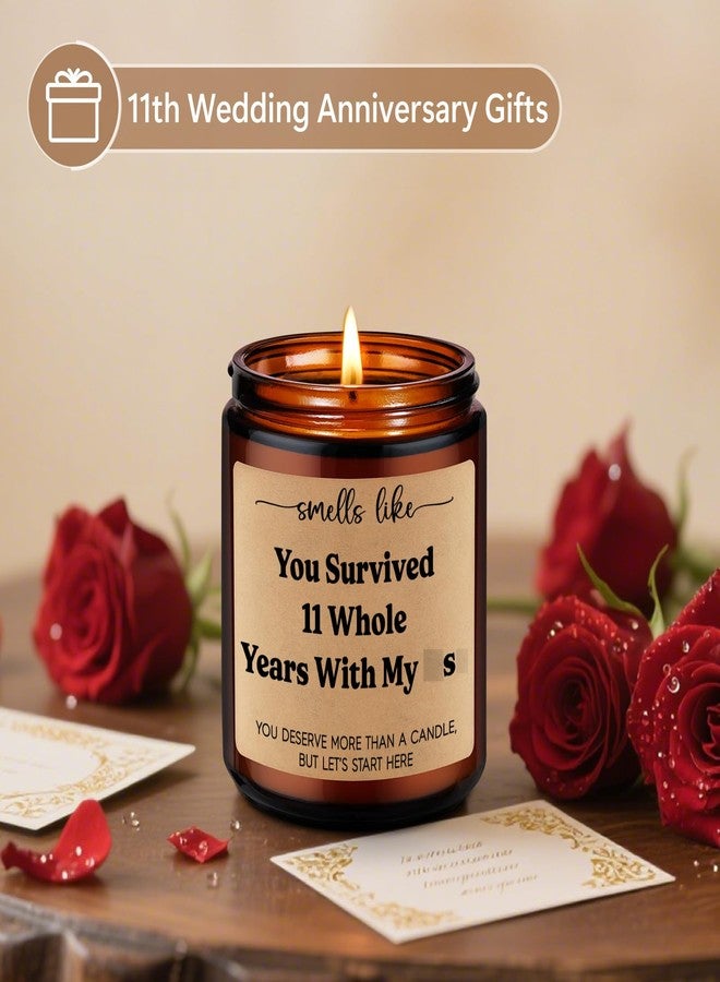 LEADO Scented Candle - 11th Anniversary Candle Gifts for Her Him, 11 Year Anniversary Wedding Gifts for Wife Husband Couple - Steel Anniv. Presents for Women Men, Happy 11th Wedding Anniv. Presents - Image 5