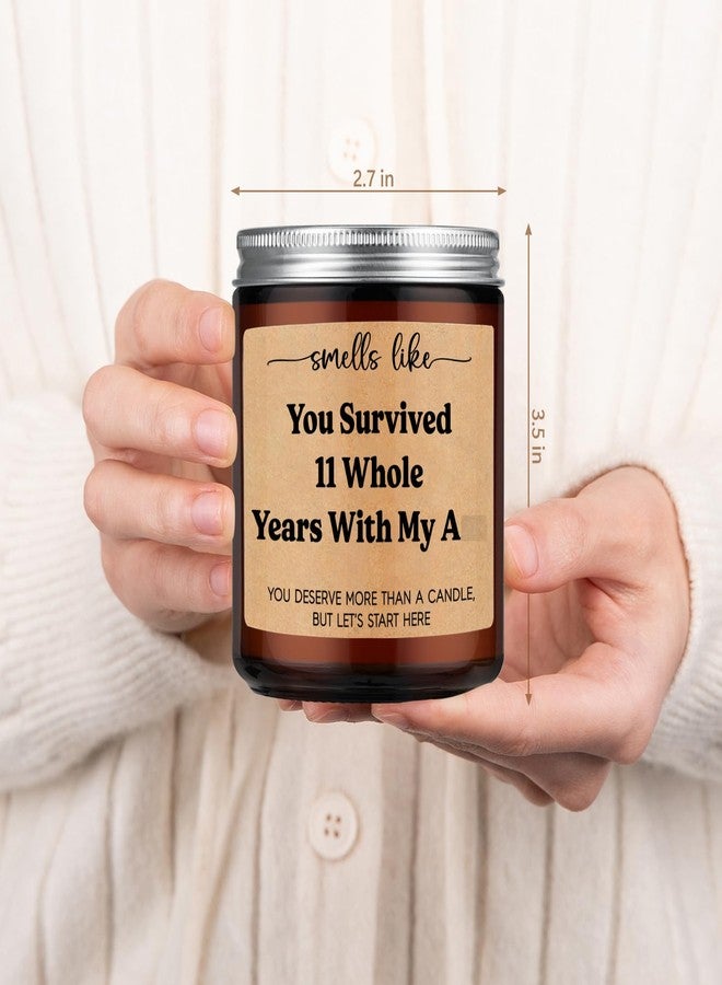 LEADO Scented Candle - 11th Anniversary Candle Gifts for Her Him, 11 Year Anniversary Wedding Gifts for Wife Husband Couple - Steel Anniv. Presents for Women Men, Happy 11th Wedding Anniv. Presents - Image 4