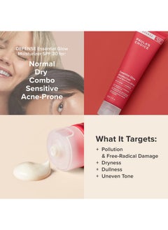باولاز تشويس مرطب المعادن Defense Essential Glow SPF 30 مع مستخلص الكيوي وفيتامين C وE والنياسيناميد وزيت الأرجان والريسفيراترول، لمسة نهائية ندية مشرقة، أنبوب 2 أونصة  - Image 2
