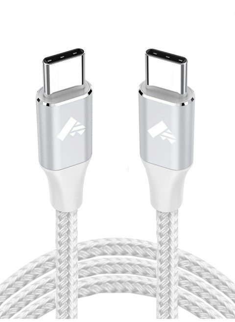 USB C to USB C Cable 60W 2M, Type C to Type C Power Delivery Type C Fast Charge Cable USBC Cord for iPhone 15 Pro Max, MacBook Pro, iPad Pro, Dell XPS, Chromebook, Samsung S23 S22, Switch