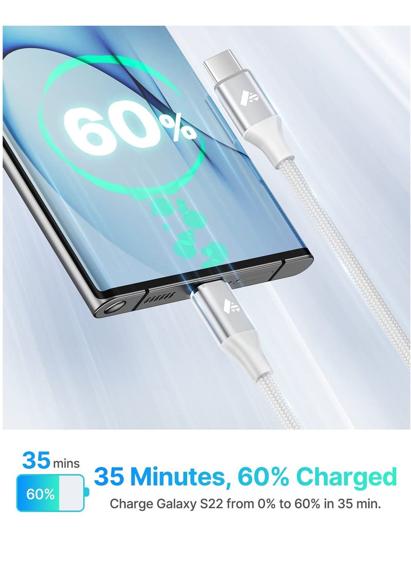 Aioneus - USB C to USB C Cable 60W 2M, Type C to Type C Power Delivery Type C Fast Charge Cable USBC Cord for iPhone 15 Pro Max, MacBook Pro, iPad Pro, Dell XPS, Chromebook, Samsung S23 S22, Switch - Image 1