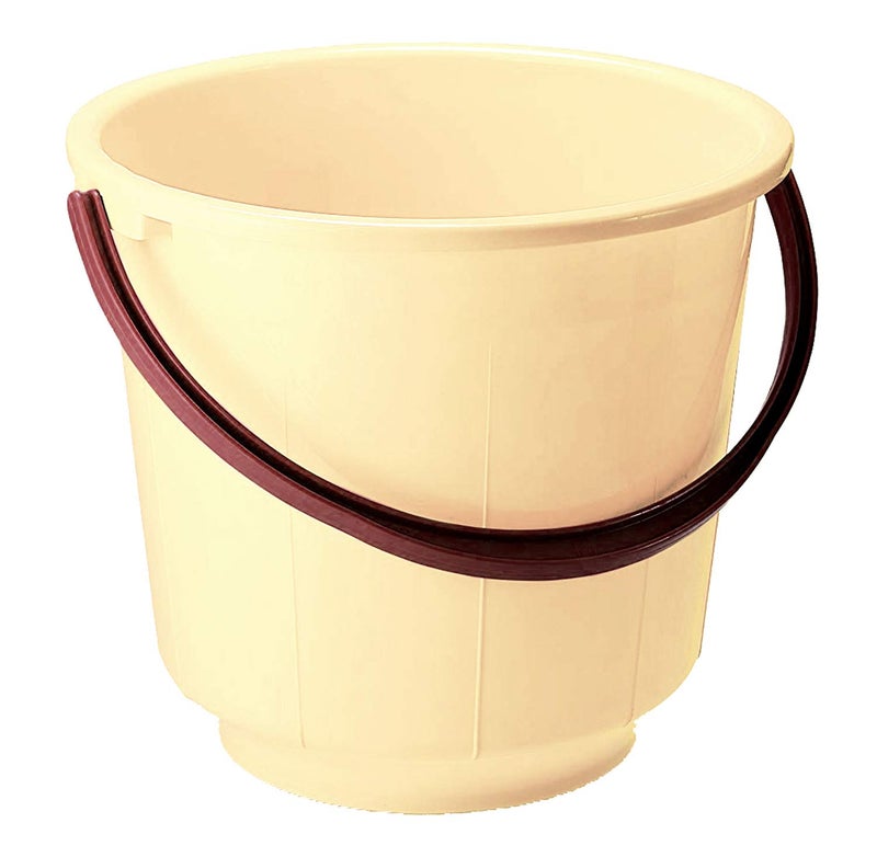 Kuber Industries Unbreakable Strong Plastic Bathroom Bucket 13 LTR Cream CTKTC042972 - Image 1