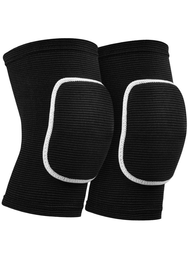 Volleball Knee Pads for Dancer,Protective Knee Pas for Adult kids,Soft Breathable Knee Pads for Football Yoga GYM Baketball Skating (Small, black white) - Image 1