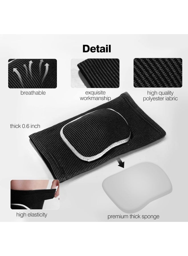 Volleball Knee Pads for Dancer,Protective Knee Pas for Adult kids,Soft Breathable Knee Pads for Football Yoga GYM Baketball Skating (Small, black white) - Image 2