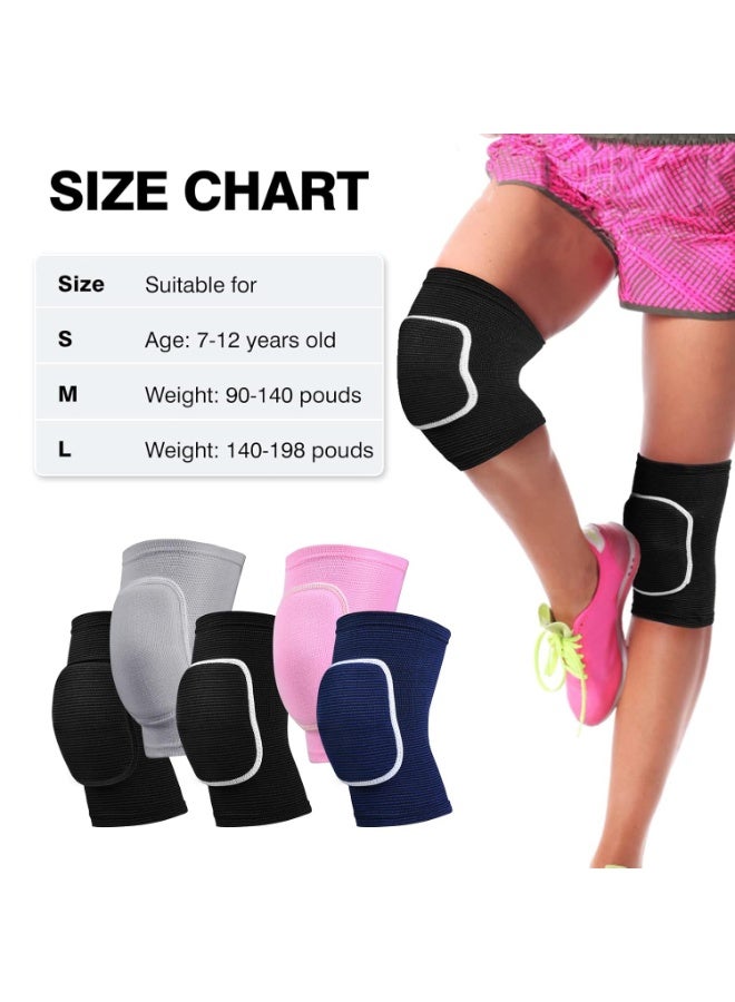 Volleball Knee Pads for Dancer,Protective Knee Pas for Adult kids,Soft Breathable Knee Pads for Football Yoga GYM Baketball Skating (Small, black white) - Image 3