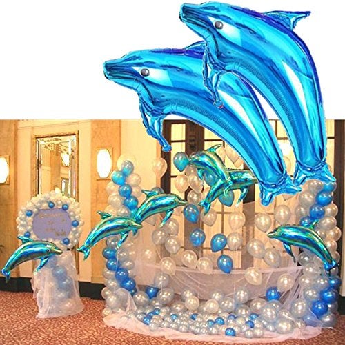 Balloonistics Masti Zone Dolphin/ Fish Shape /shark Latex Balloon, Set Of 6, Multicolour - Image 1