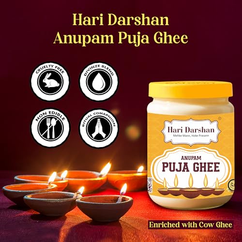 Hari Darshan Anupam Puja Ghee | for Pooja Havan & Rituals | Non-Edible Pooja Ghee for Deepam Diyas & Festivals | Essential Havan Samagri for Spiritual Offerings & Worship – 500g - Image 3