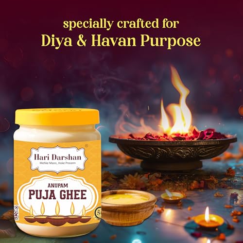 Hari Darshan Anupam Puja Ghee | for Pooja Havan & Rituals | Non-Edible Pooja Ghee for Deepam Diyas & Festivals | Essential Havan Samagri for Spiritual Offerings & Worship – 500g - Image 5