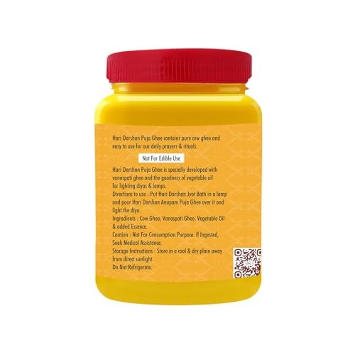 Hari Darshan Anupam Puja Ghee | for Pooja Havan & Rituals | Non-Edible Pooja Ghee for Deepam Diyas & Festivals | Essential Havan Samagri for Spiritual Offerings & Worship – 500g - Image 2