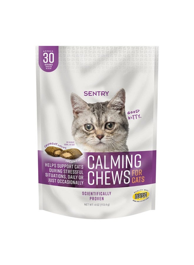 Sentry Calming Chews For Cats, Calming Aid Helps To Manage Stress & Anxiety, With Pheromones That May Help Curb Destructive Behavior & Separation Anxiety, Calming Health Supplement For Cats, 4 Oz. - Image 1