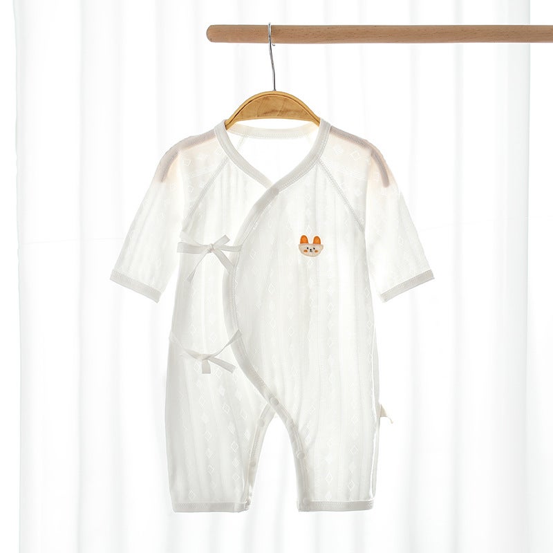 Newborn Baby Class A Summer Thin Breathable Modal Jacquard Butterfly  Romper