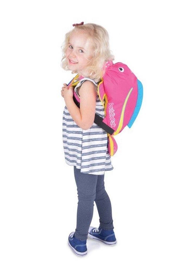 Trunki PaddlePak Coral Tropical Fish Pink Waterproof Children's Swim Bag, Lightweight Roll-Top Backpack for Beach, Pool and Travel Use - Image 4
