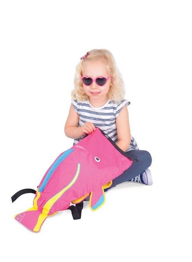 Trunki PaddlePak Coral Tropical Fish Pink Waterproof Children's Swim Bag, Lightweight Roll-Top Backpack for Beach, Pool and Travel Use - Image 3