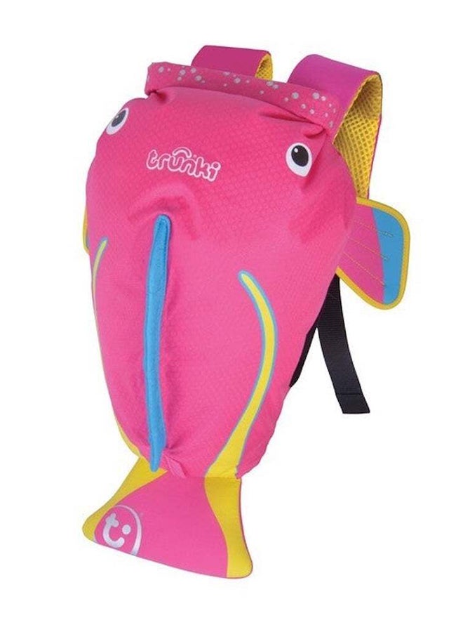 Trunki PaddlePak Coral Tropical Fish Pink Waterproof Children's Swim Bag, Lightweight Roll-Top Backpack for Beach, Pool and Travel Use - Image 1