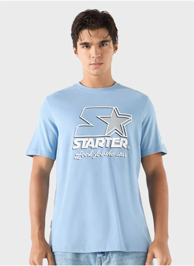 STARTER Logo Print Crew Neck T-Shirt