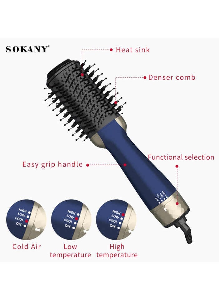 Home Gold - Home Gold S 1200W 3 in 1 Hair Dryer Brush Blue - Image 1