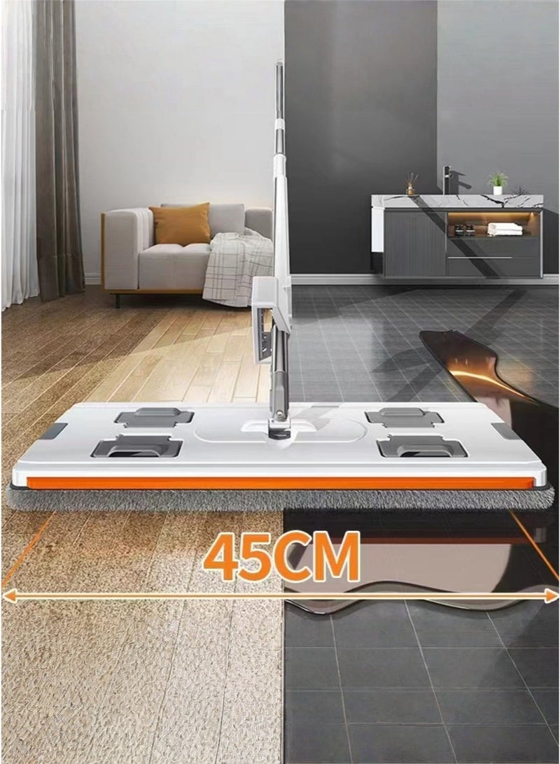 FLYROAD Flat Mop Large Flat Mop Floor Mop & Bucket Set Microfiber Mop 360° Spinning Cleaning Flat Mop with 6 Microfiber Pads Wall Mops for Washing Walls Wet and Dry Use Floor Cleaning System for Home Kitchen - Image 3