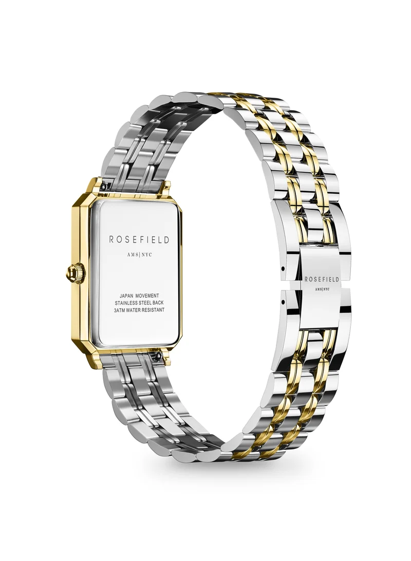 RoseField Rosefield Octagon XS White Sunray Steel Duotone Silver Gold Women Watch - OWDSG-O62