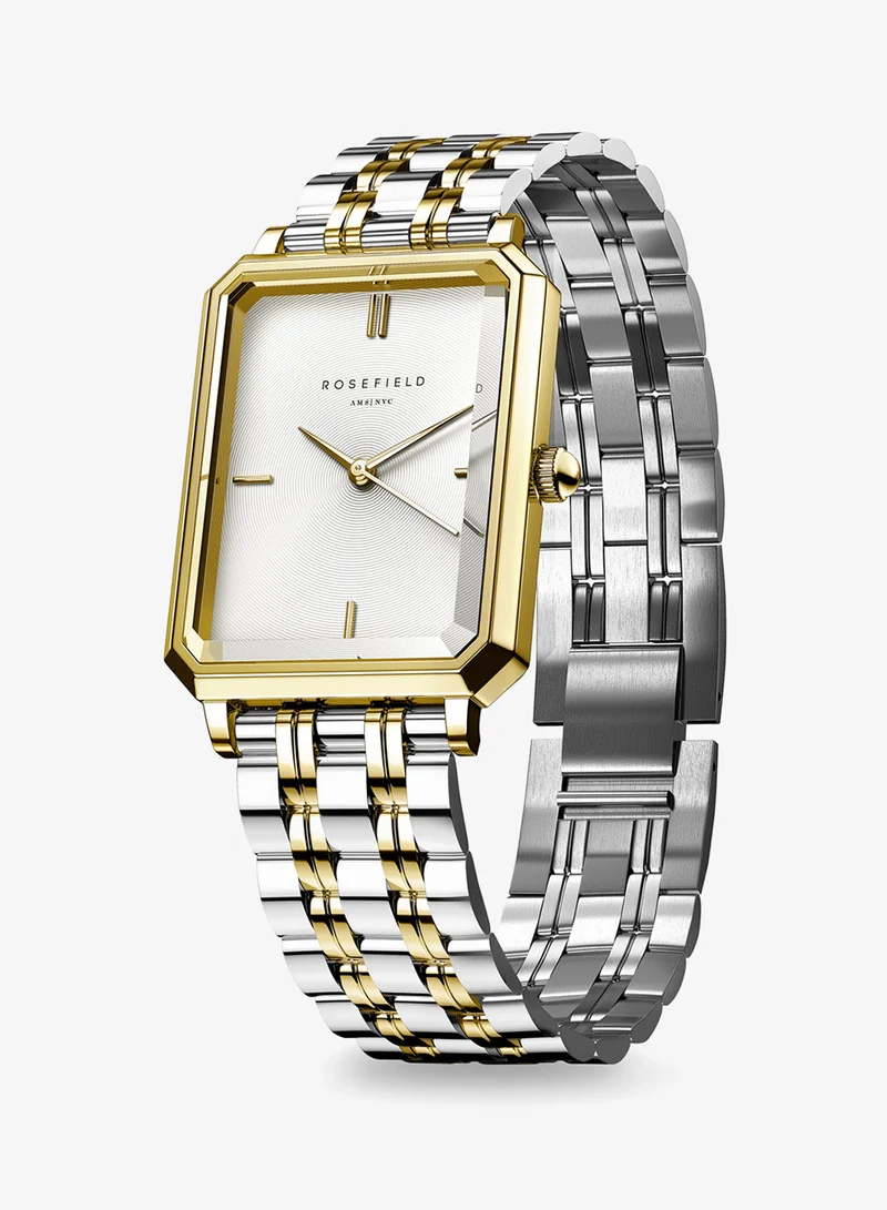 Rosefield  Rosefield Octagon XS White Sunray Steel Duotone Silver Gold Women Watch - OWDSG-O62 for Women | Best Price UAE