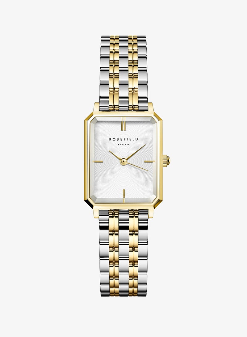 Rosefield Octagon XS White Sunray Steel Duotone Silver Gold Women Watch - OWDSG-O62 - Image 1