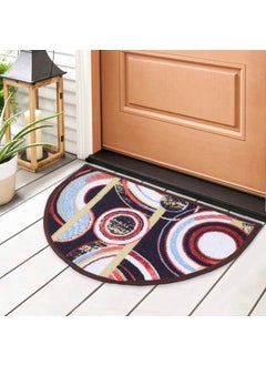 Status Contract Status Contract Semi Circle/D-Shape Entrance Floor Door Mats Home Decor Non-Slip Carpet for Bathroom, Bedroom, Balcony, Living Room Washable Dirt Trapper (15 x 23 inch)  - Image 1